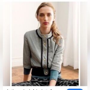 Madchen by Anthropologie Gray Button-Up Jacket with Gold Accents